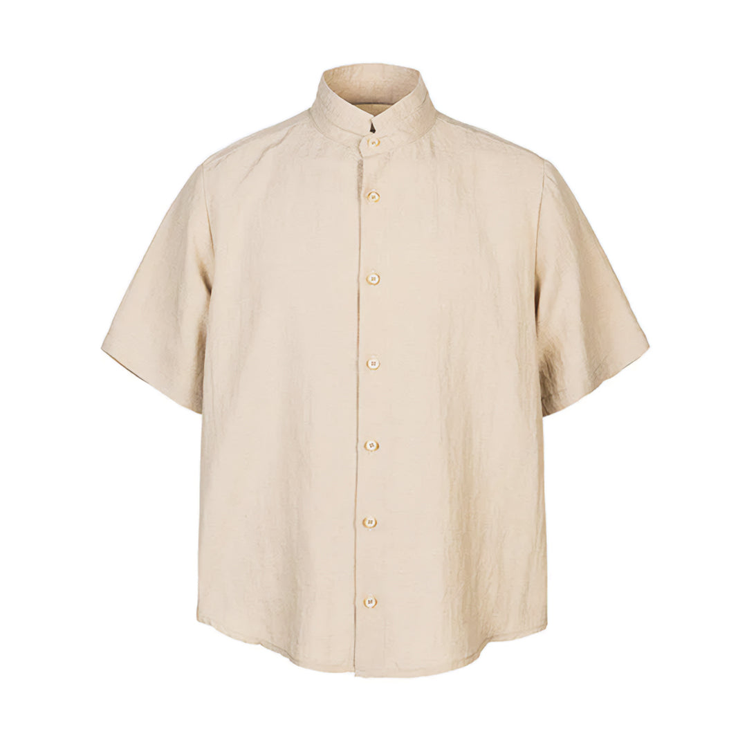 mock linen resort shirt